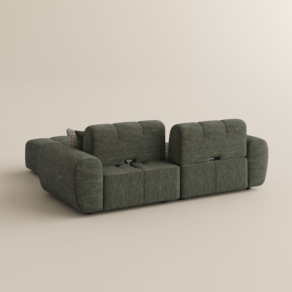 Green Chenille Modular Sofas