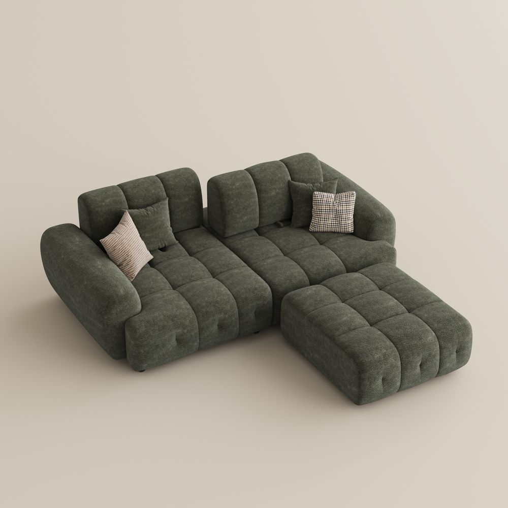 Green Chenille Modular Sofas