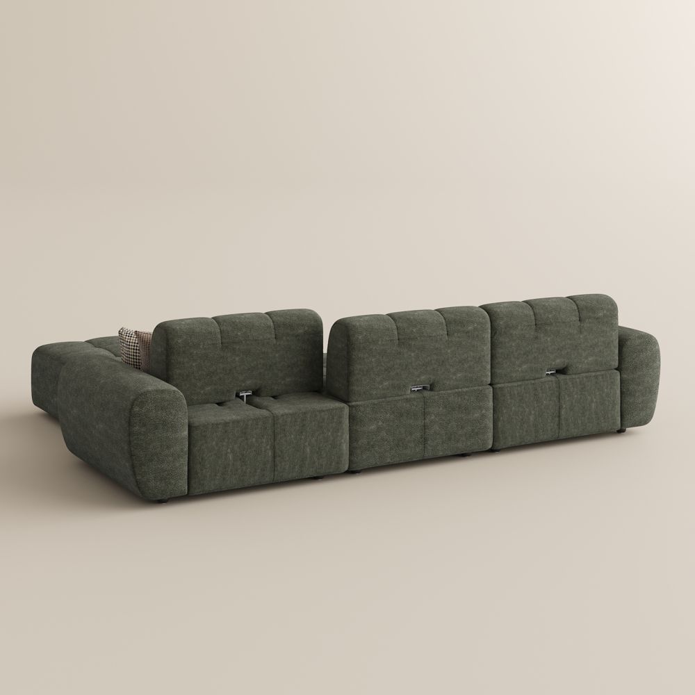 Green Chenille Modular Sofas