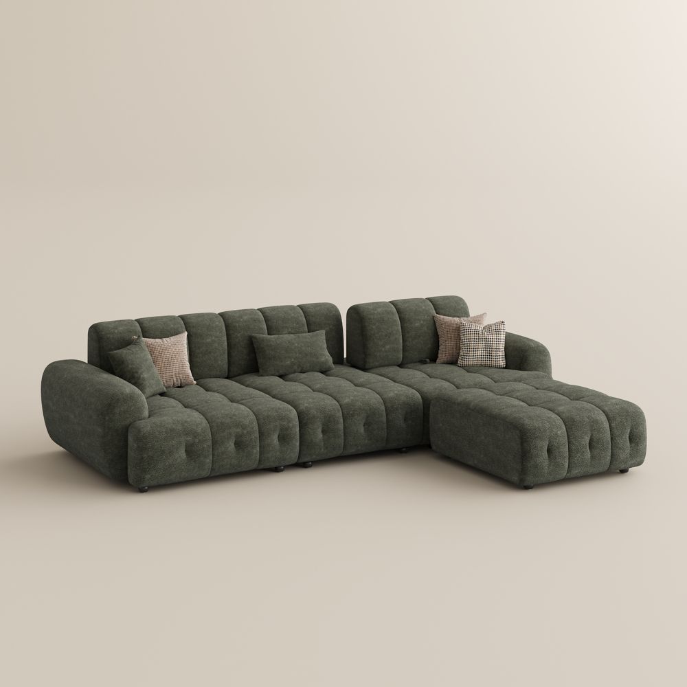 Green Chenille Modular Sofas