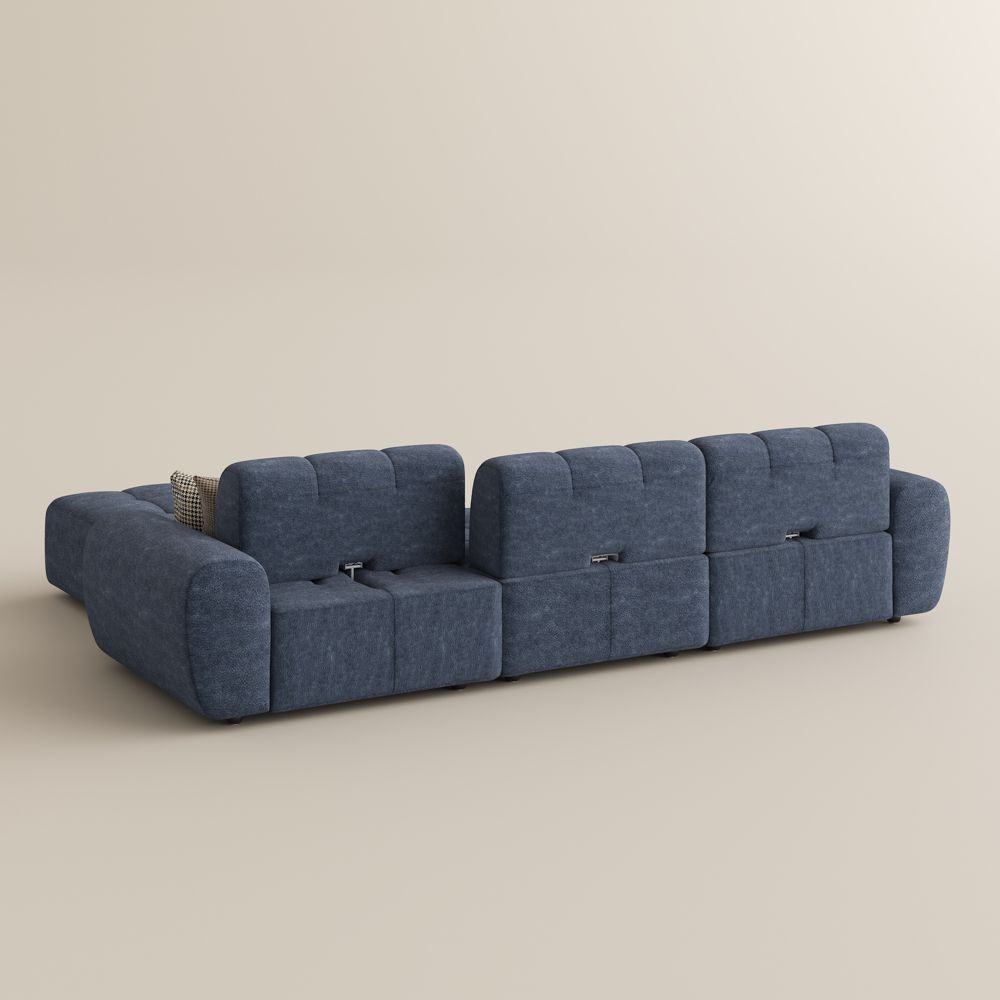 Blue Chenille Modular Sofas