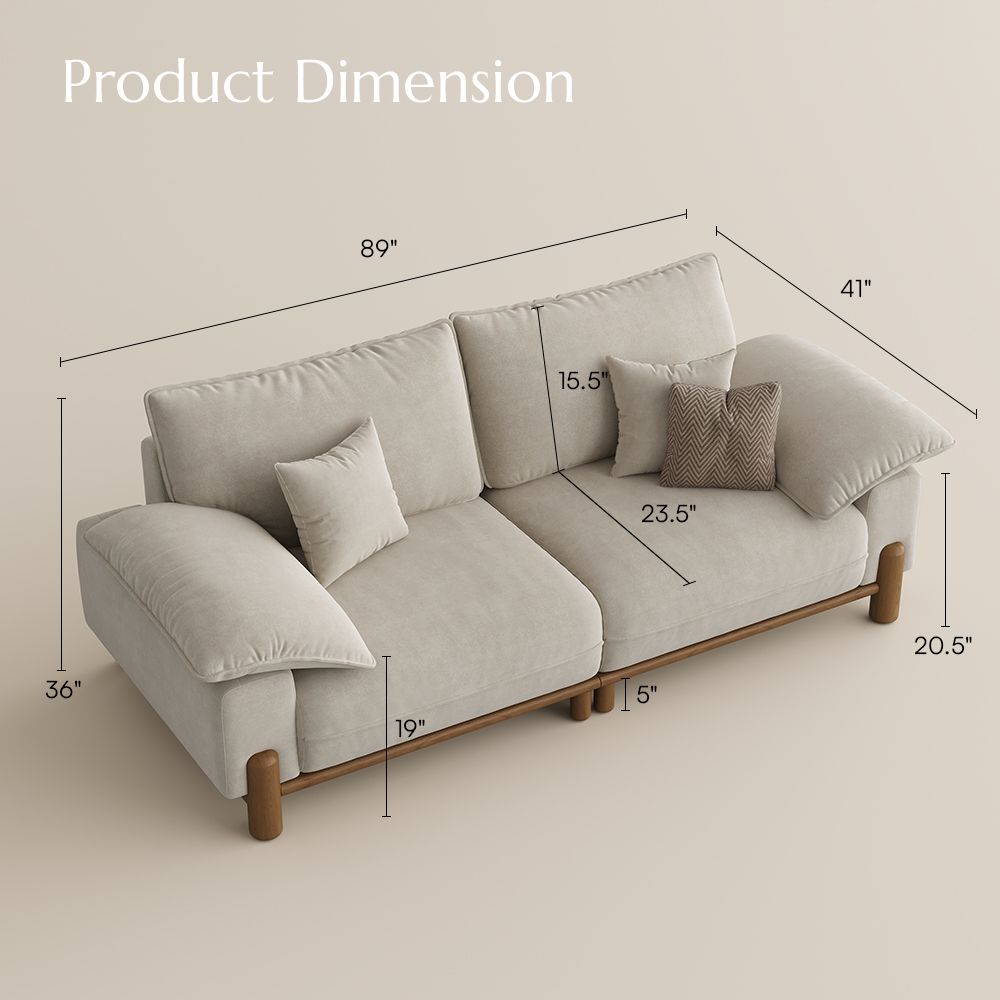 Apartment Beige Pet-Friendly Fabric Modular Sofas