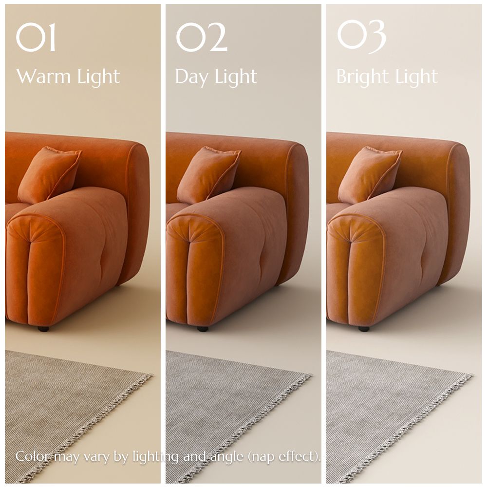 Orange Orange Velvet Sofa Set