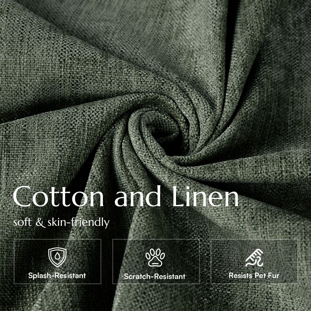 Green Cotton and Linen Modular Sofas