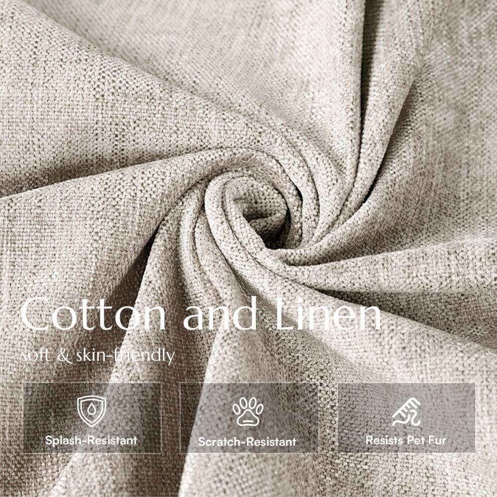 Beige Cotton and Linen Modular Sofas