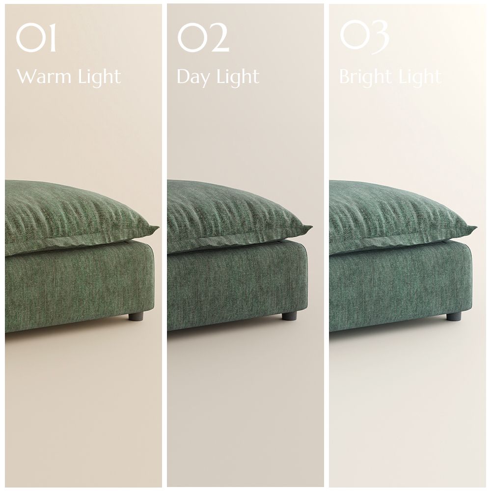 Cotton Linen Green Cotton and Linen Modular Sofas