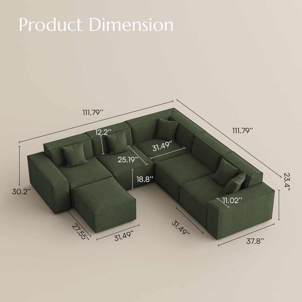 Barrett Green Fabric Modular Sofas