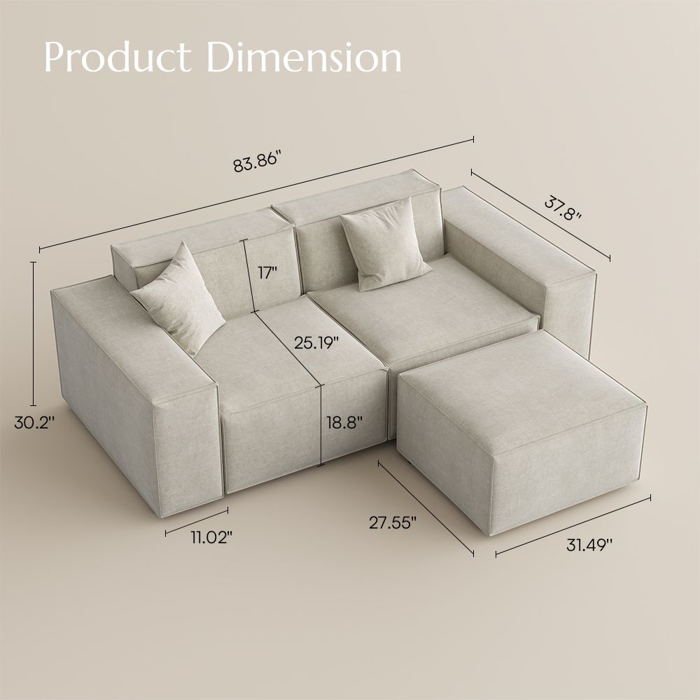 Fabric Beige Fabric Modular Sofas