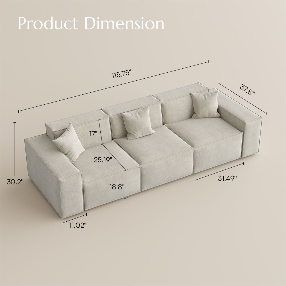 Beige Beige Fabric Modular Sofas
