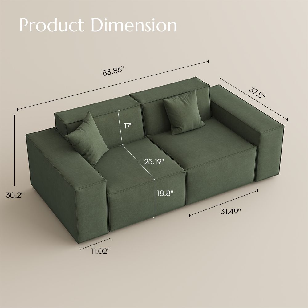 Green Green Fabric Modular Sofas