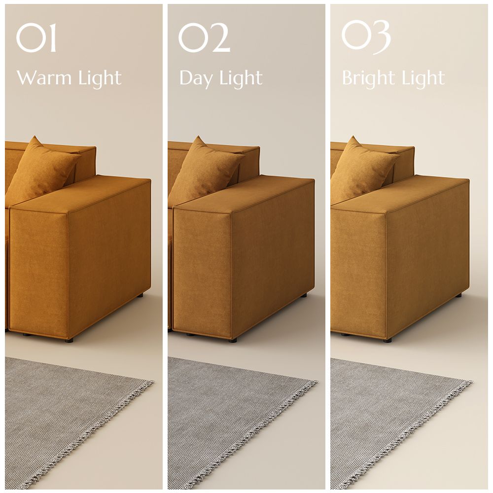 Living Room Yellow Fabric Modular Sofas