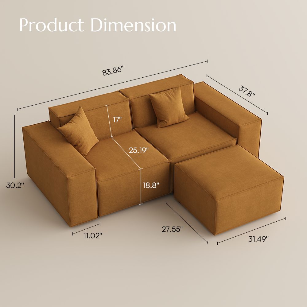 Barrett Yellow Fabric Modular Sofas