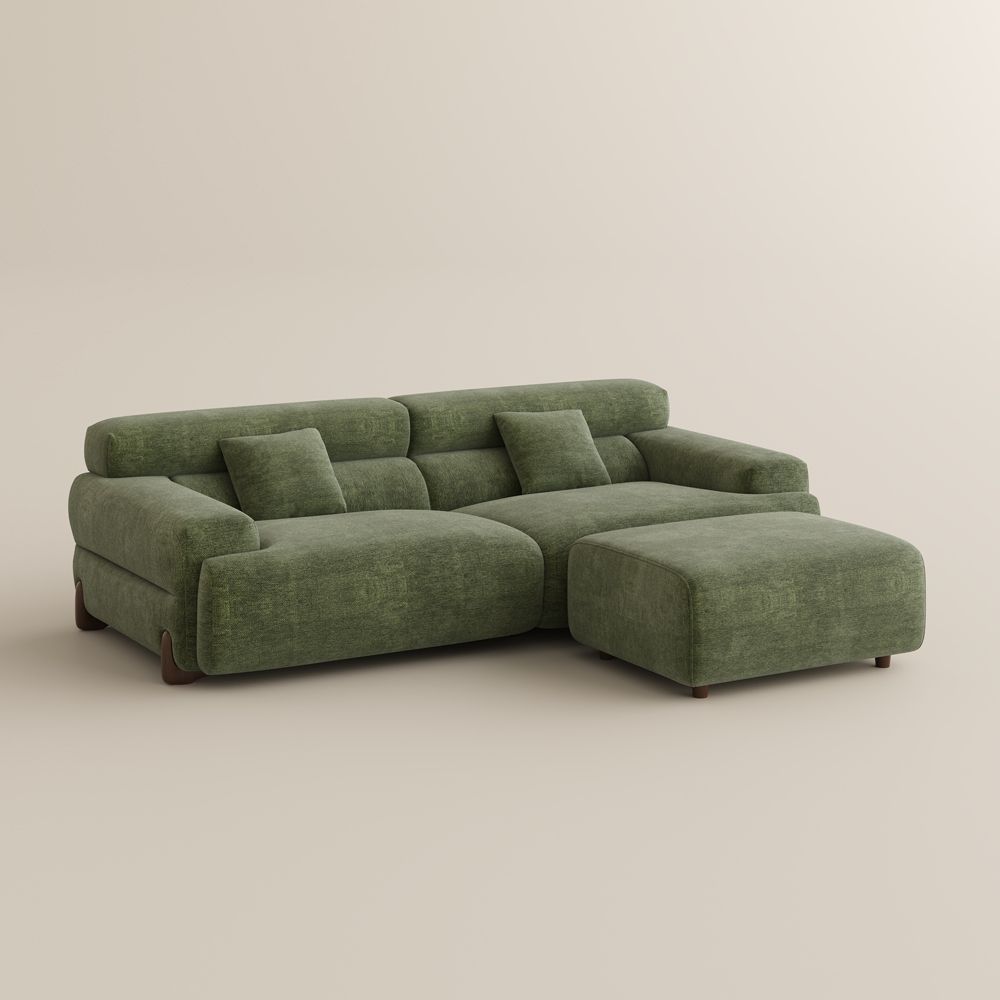 Green Chenille Modular Sofas