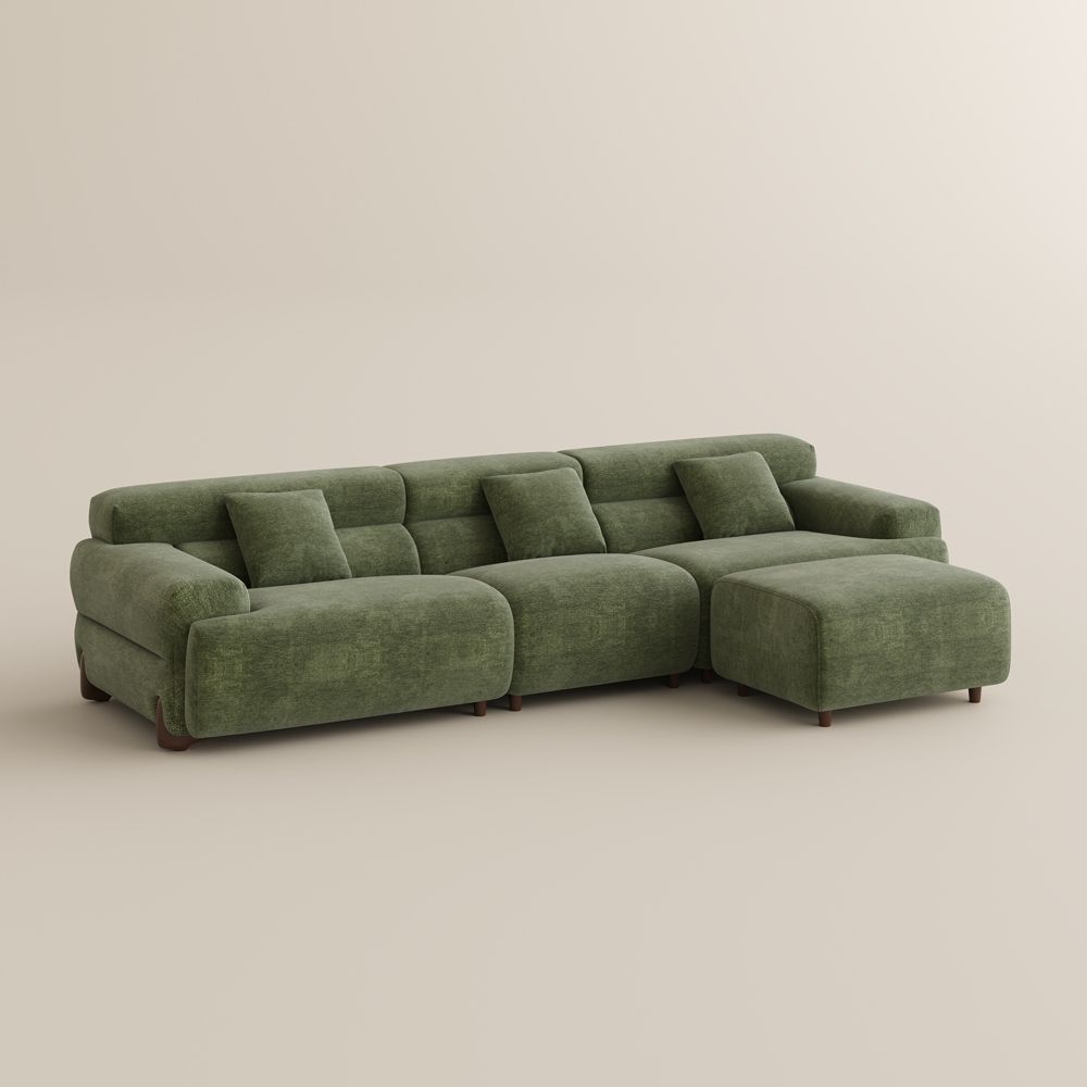 Green Chenille Modular Sofas