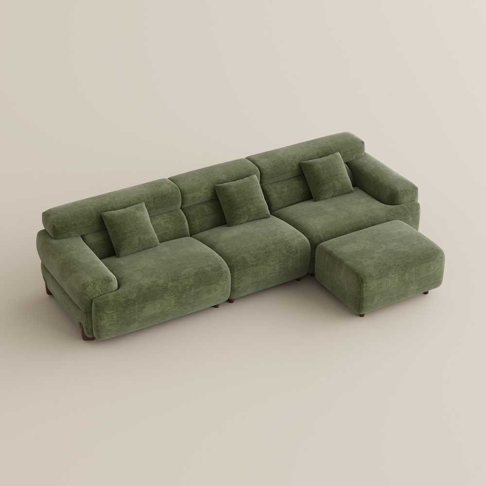 Green Chenille Modular Sofas
