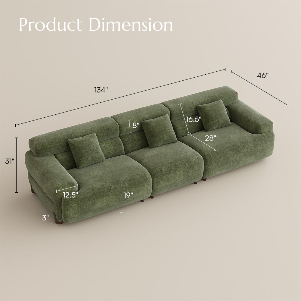 Green Chenille Modular Sofas