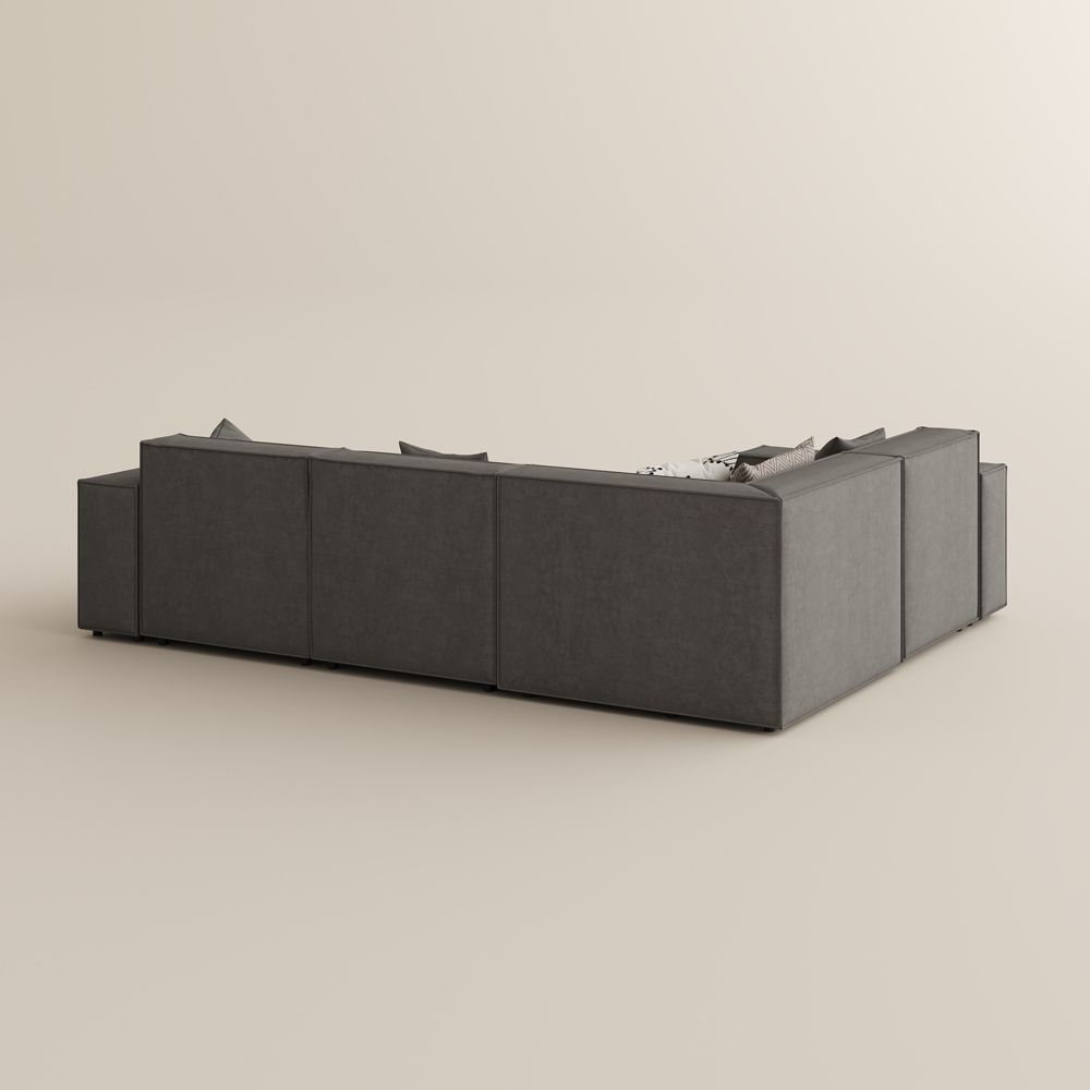 Partial Assembly Required Dark Gray Fabric Modular Sofas