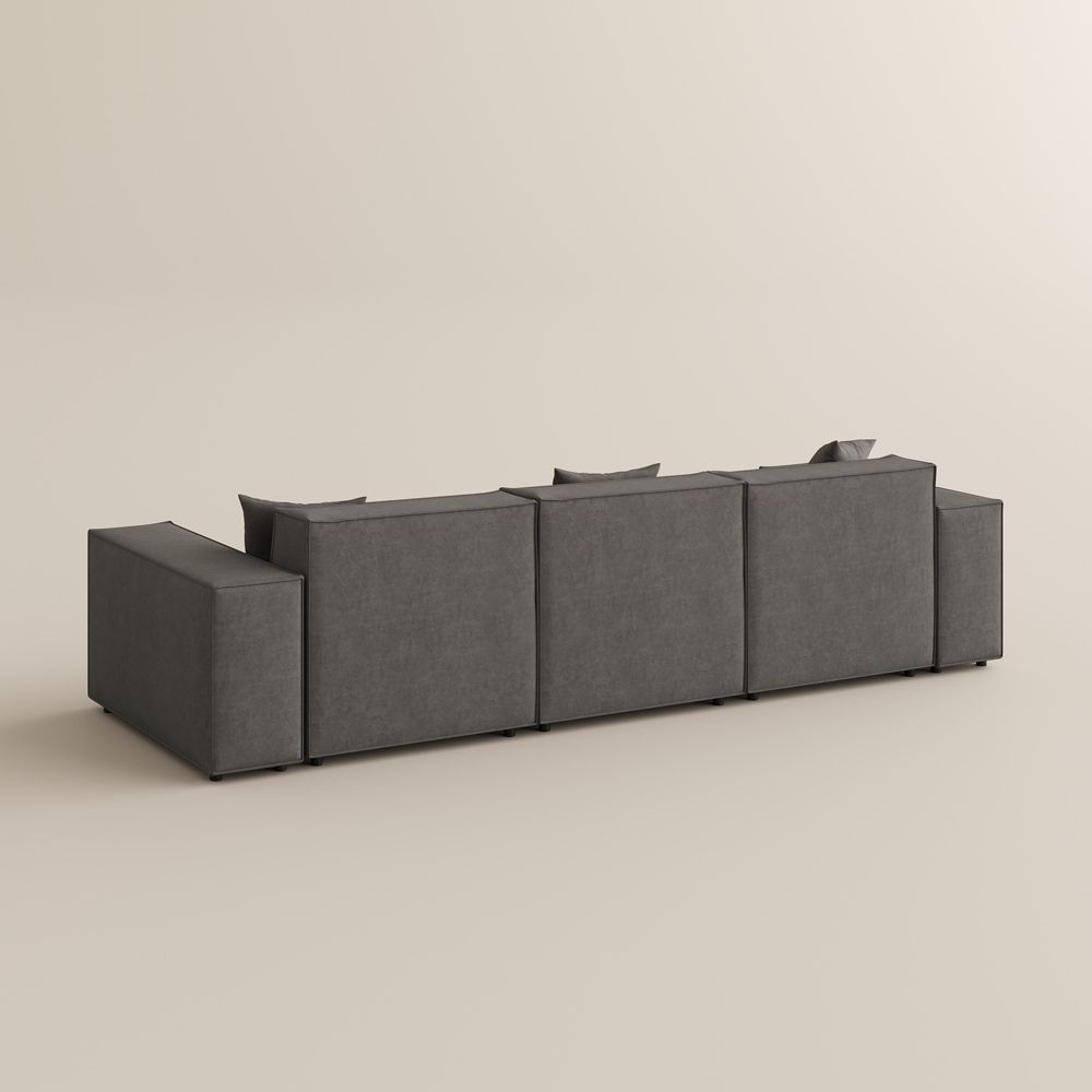 Gray Dark Gray Fabric Modular Sofas