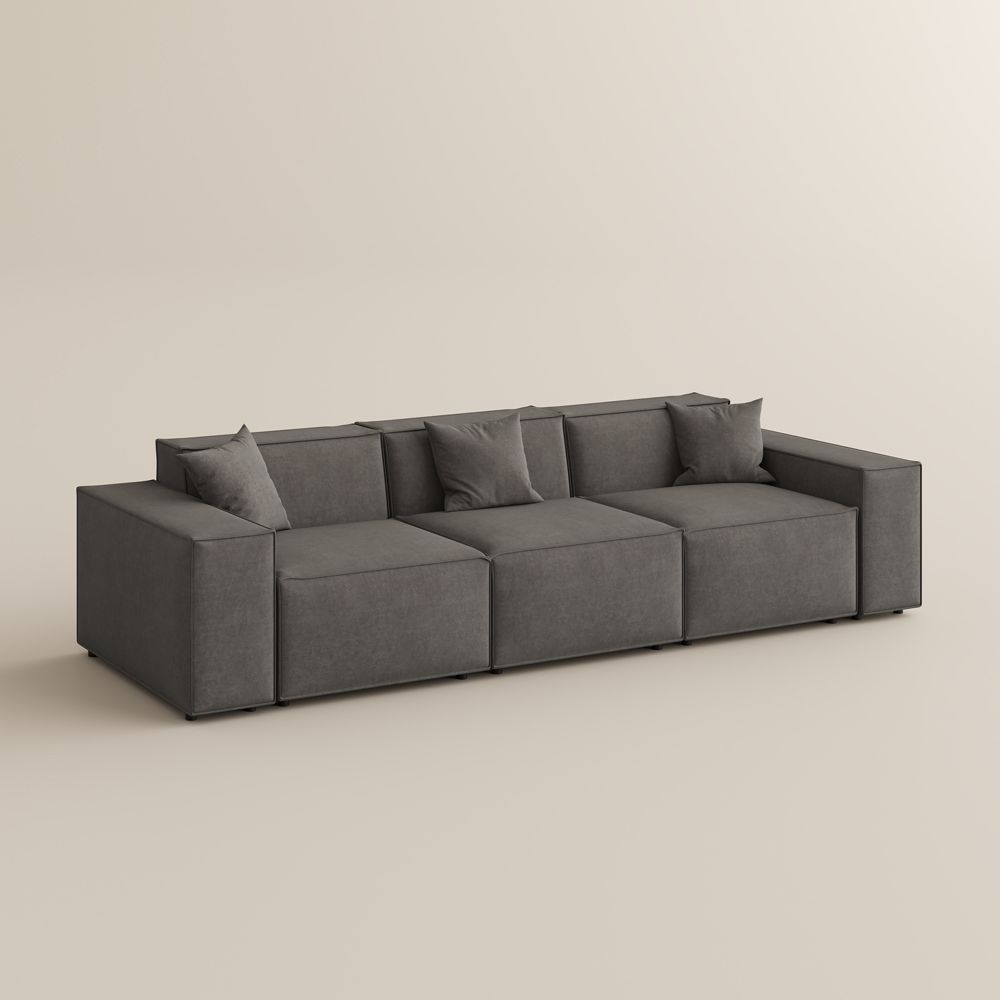 Medium Dark Gray Fabric Modular Sofas