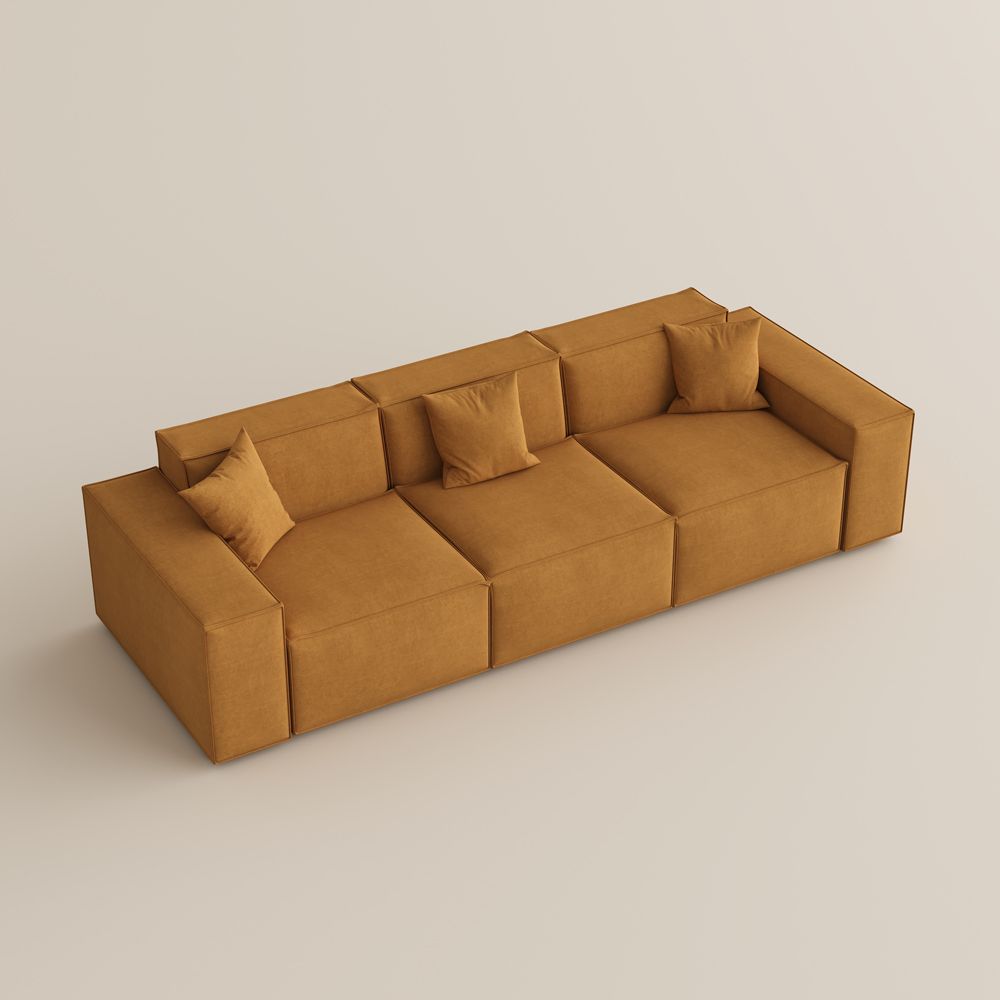 Fabric Yellow Fabric Modular Sofas