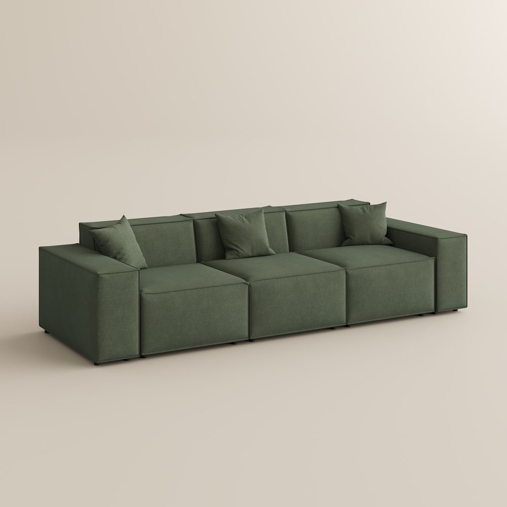 Partial Assembly Required Green Fabric Modular Sofas