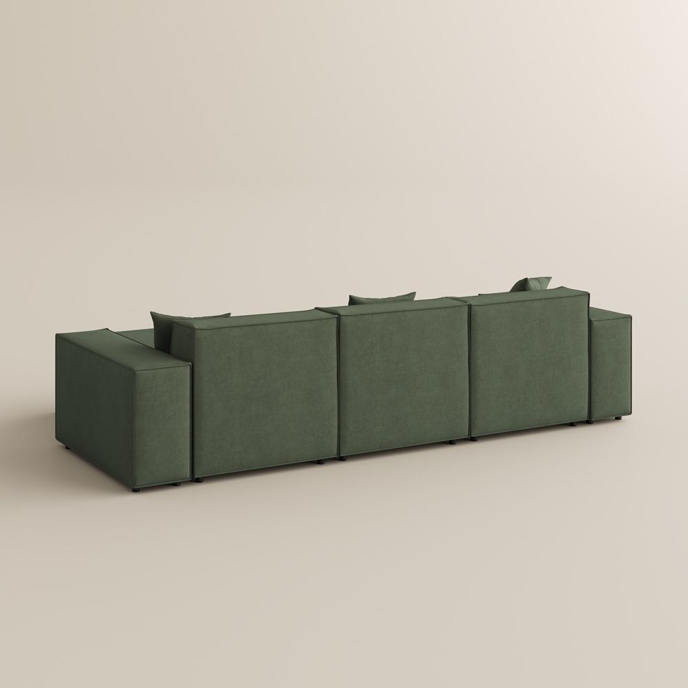 Removable Green Fabric Modular Sofas