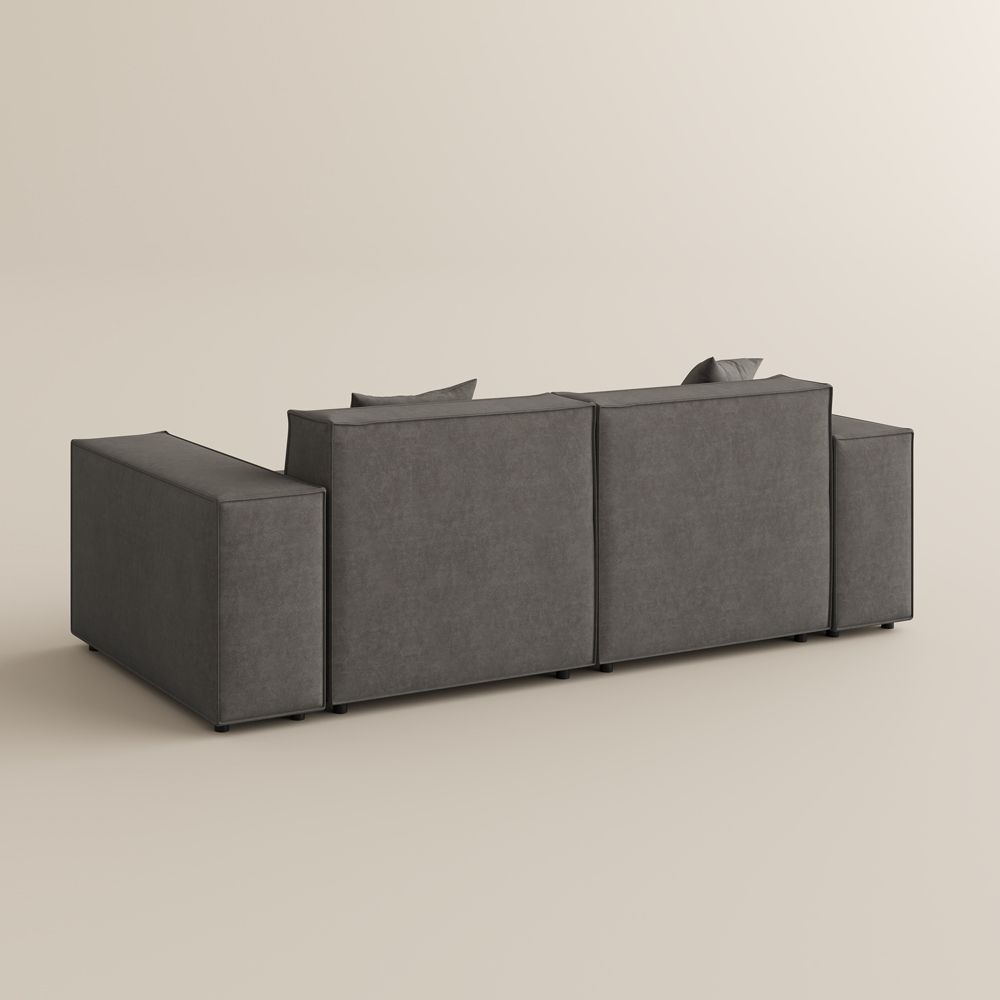 2-3 Seater Dark Gray Fabric Modular Sofas