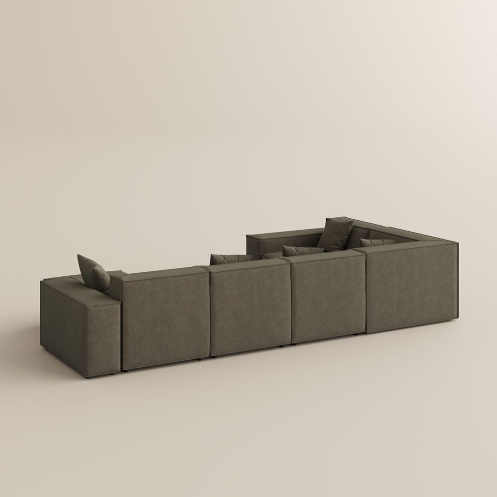 Modular Khaki Fabric Modular Sofas