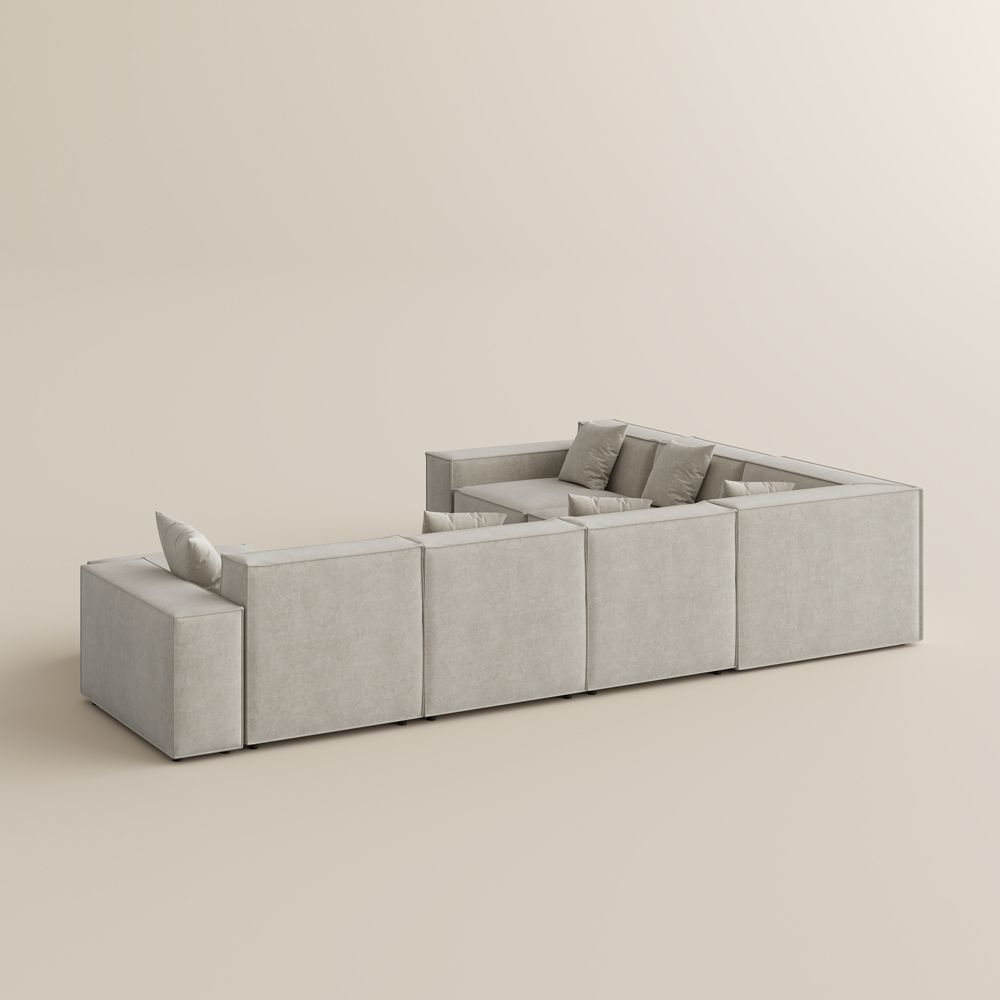 Partial Assembly Required Beige Fabric Modular Sofas