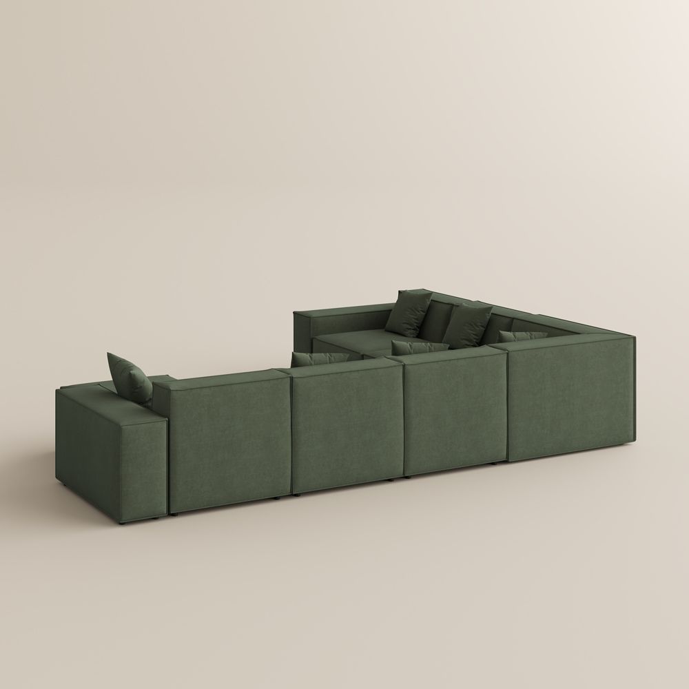 Fabric Green Fabric Modular Sofas