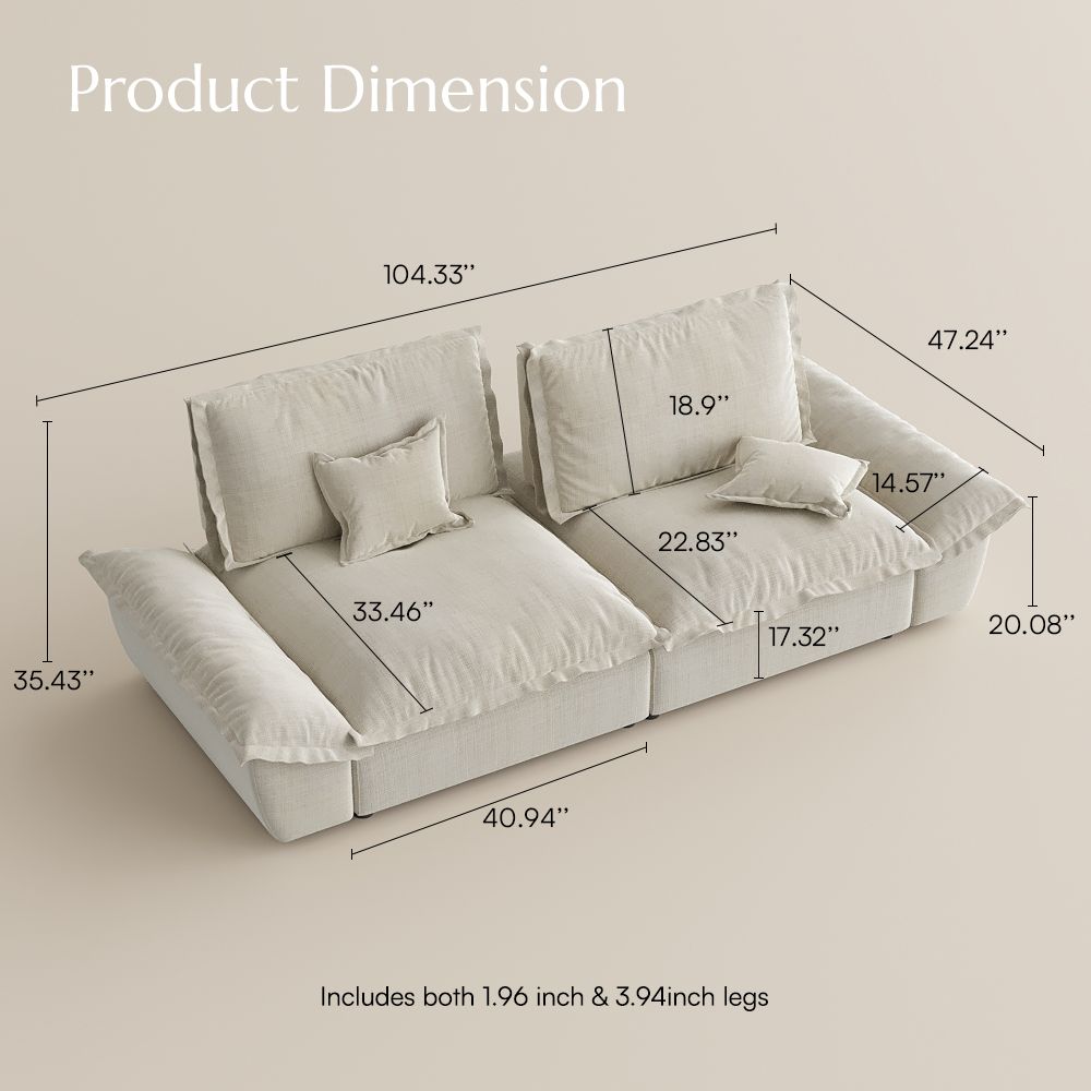 Modular Sofas Beige Cotton and Linen Modular Sofas