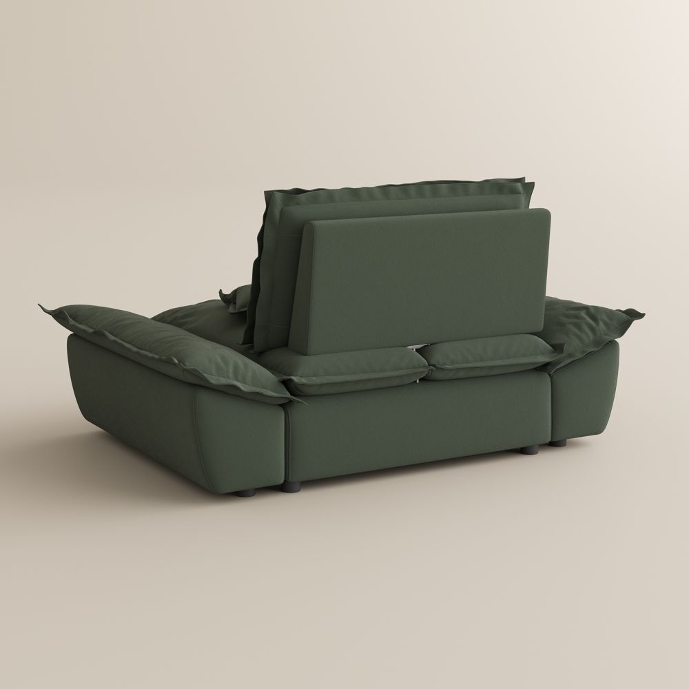 Adjustable Green Suede Fabric Modular Sofas