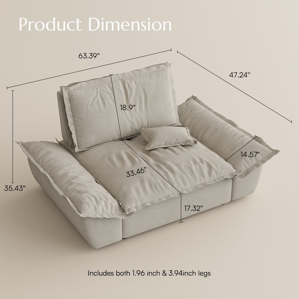 Modern Beige Suede Fabric Modular Sofas