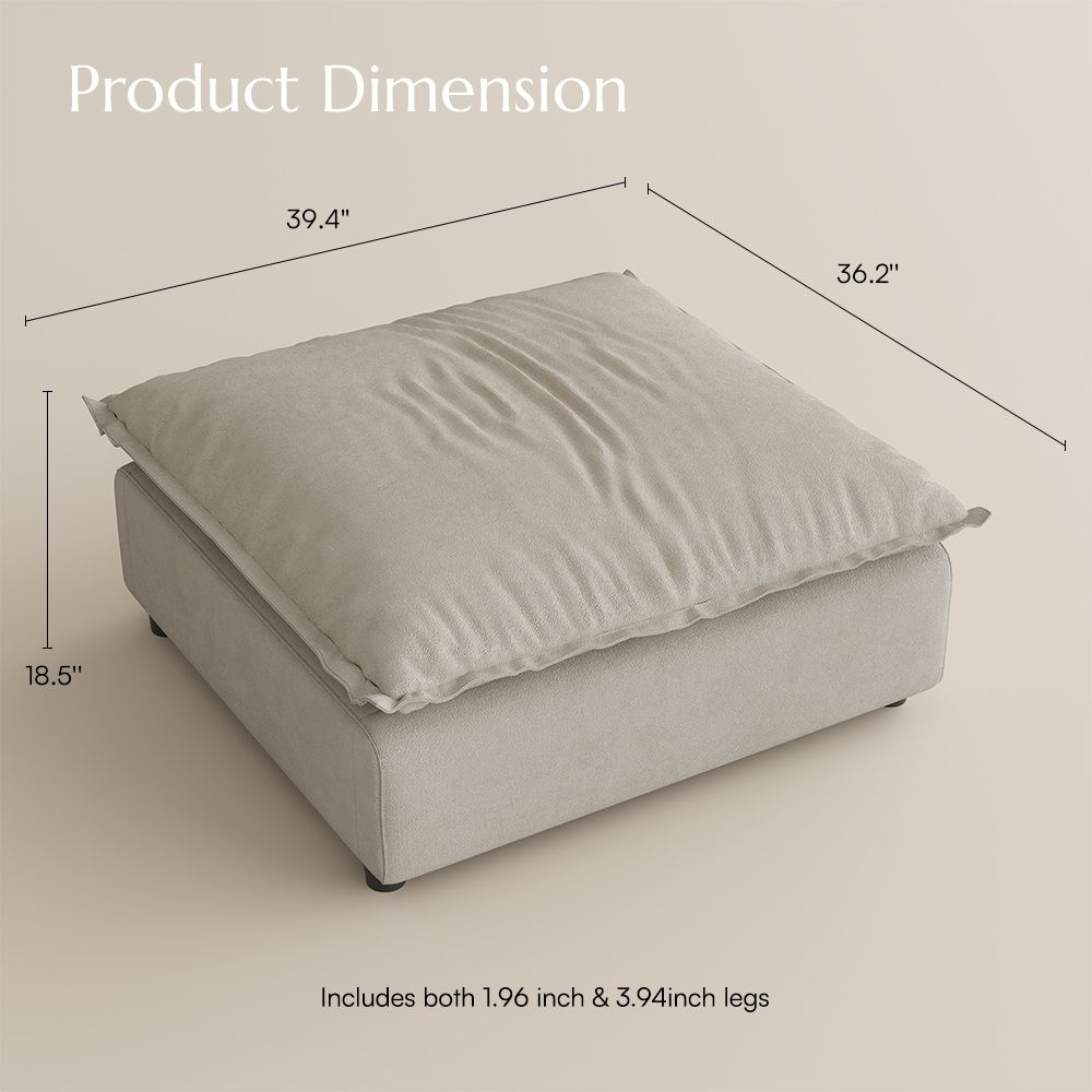 Oversized Beige Suede Fabric Modular Sofas