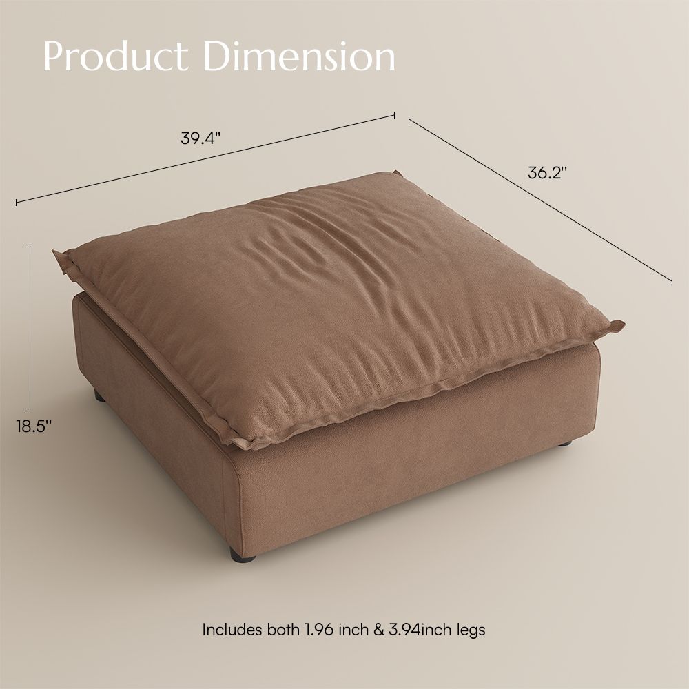 Fully Assembled Brown Suede Fabric Modular Sofas