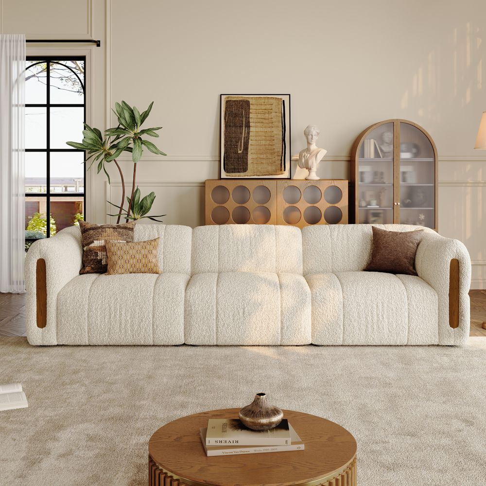 Modern Beige Bouclé Modular Sofas