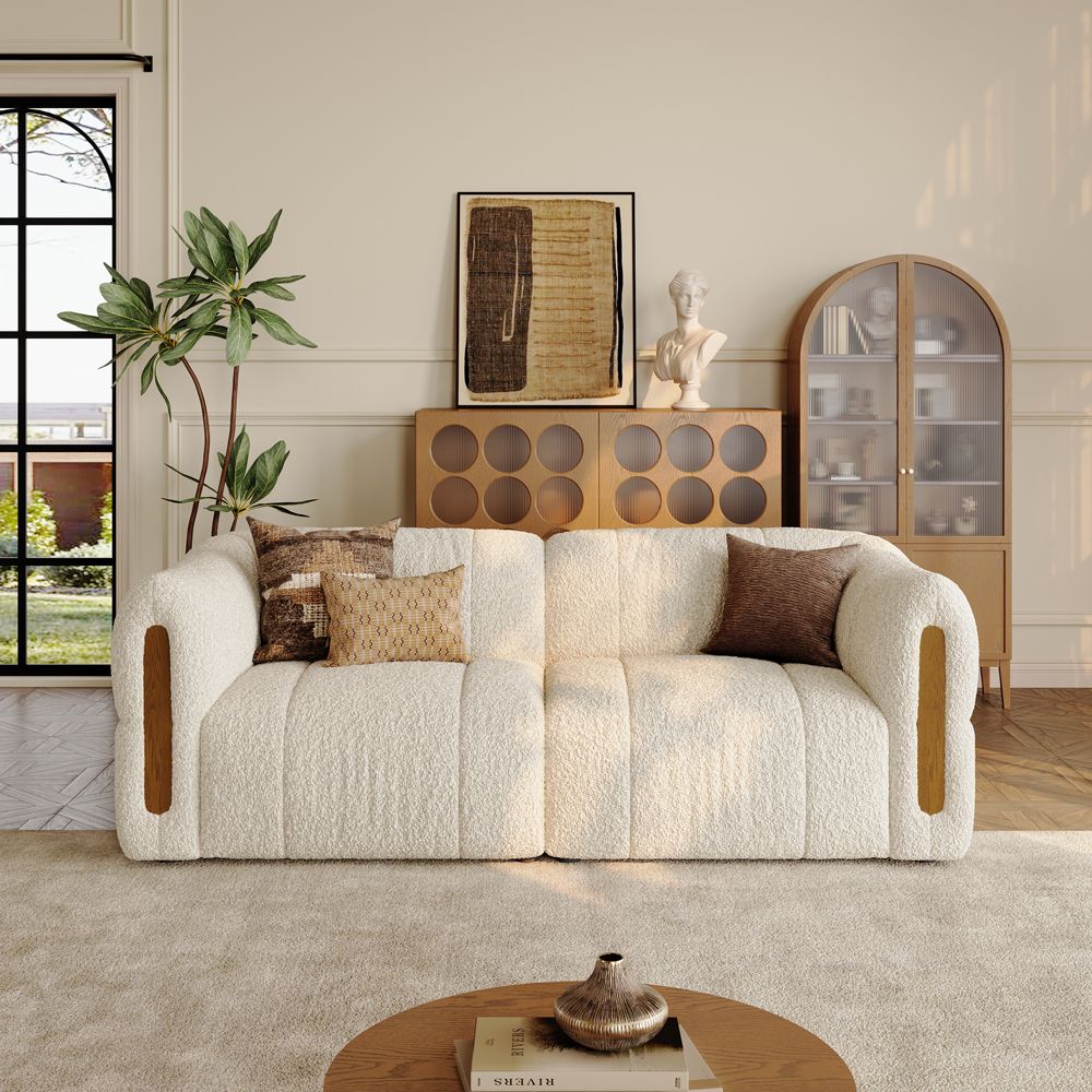Modern Beige Bouclé Modular Sofas