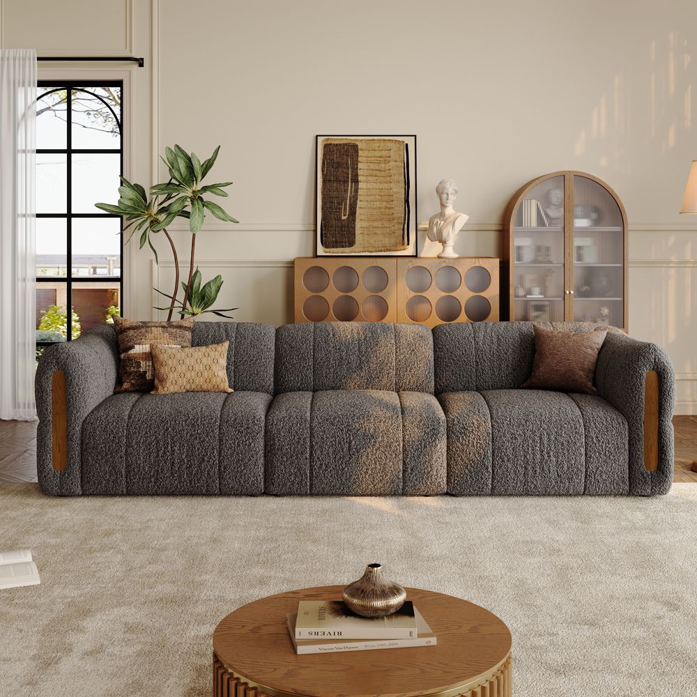 RV Dark Gray Bouclé Modular Sofas