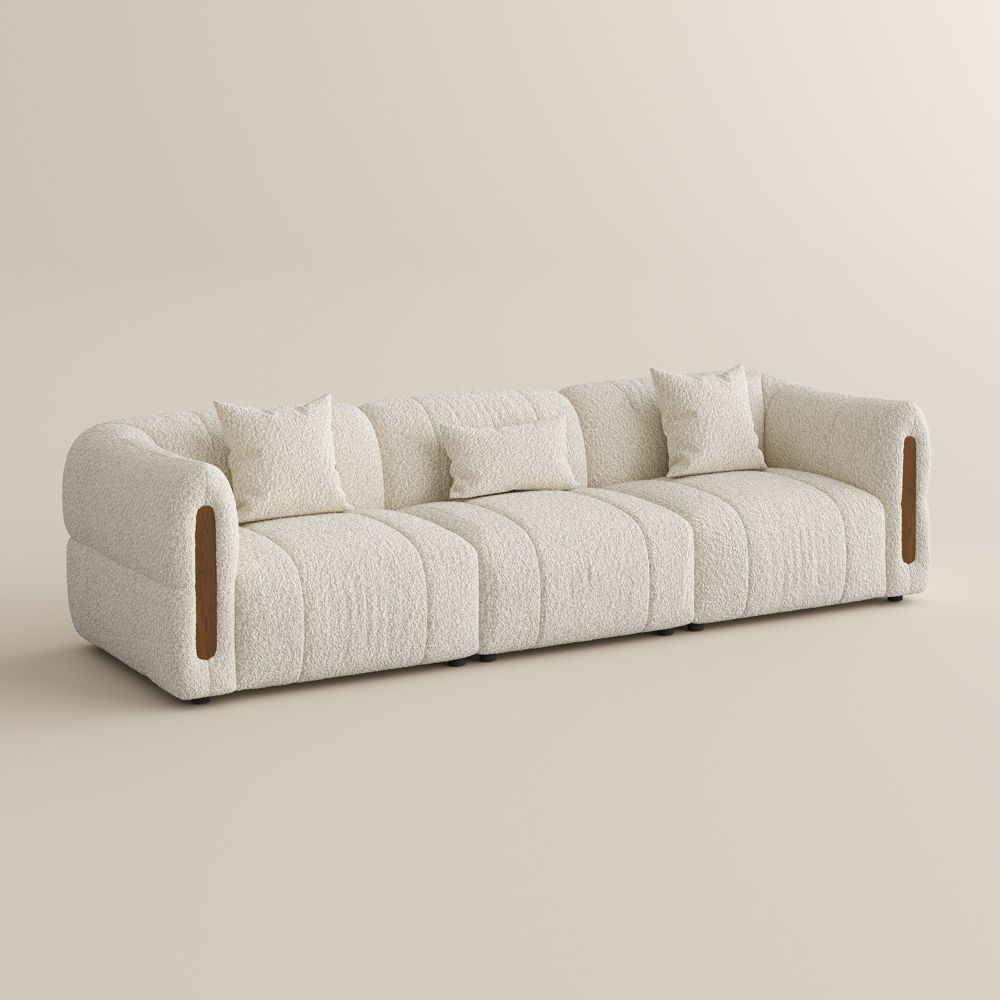 Office Beige Bouclé Modular Sofas