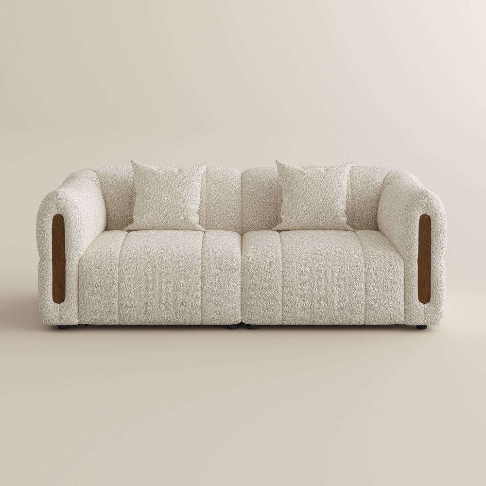 Medium Beige Bouclé Modular Sofas