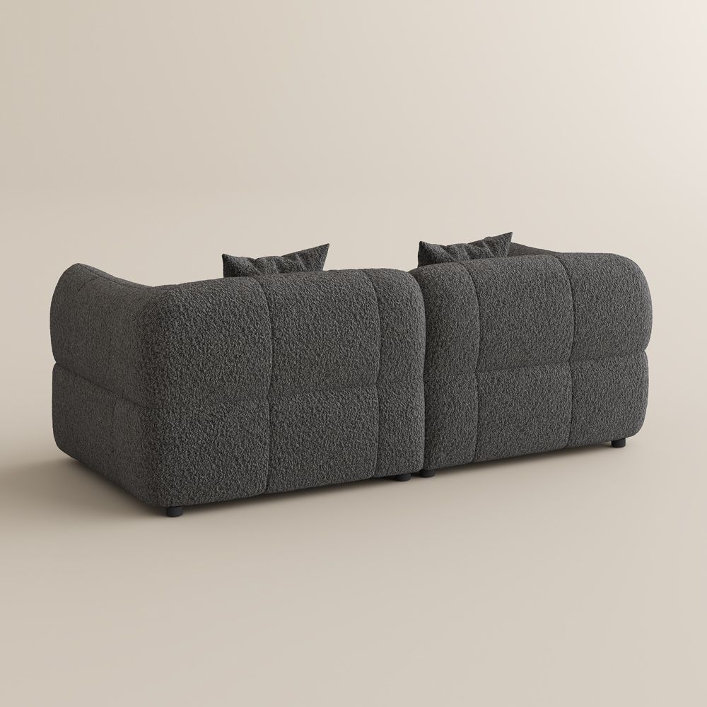 Home Theater Dark Gray Bouclé Modular Sofas