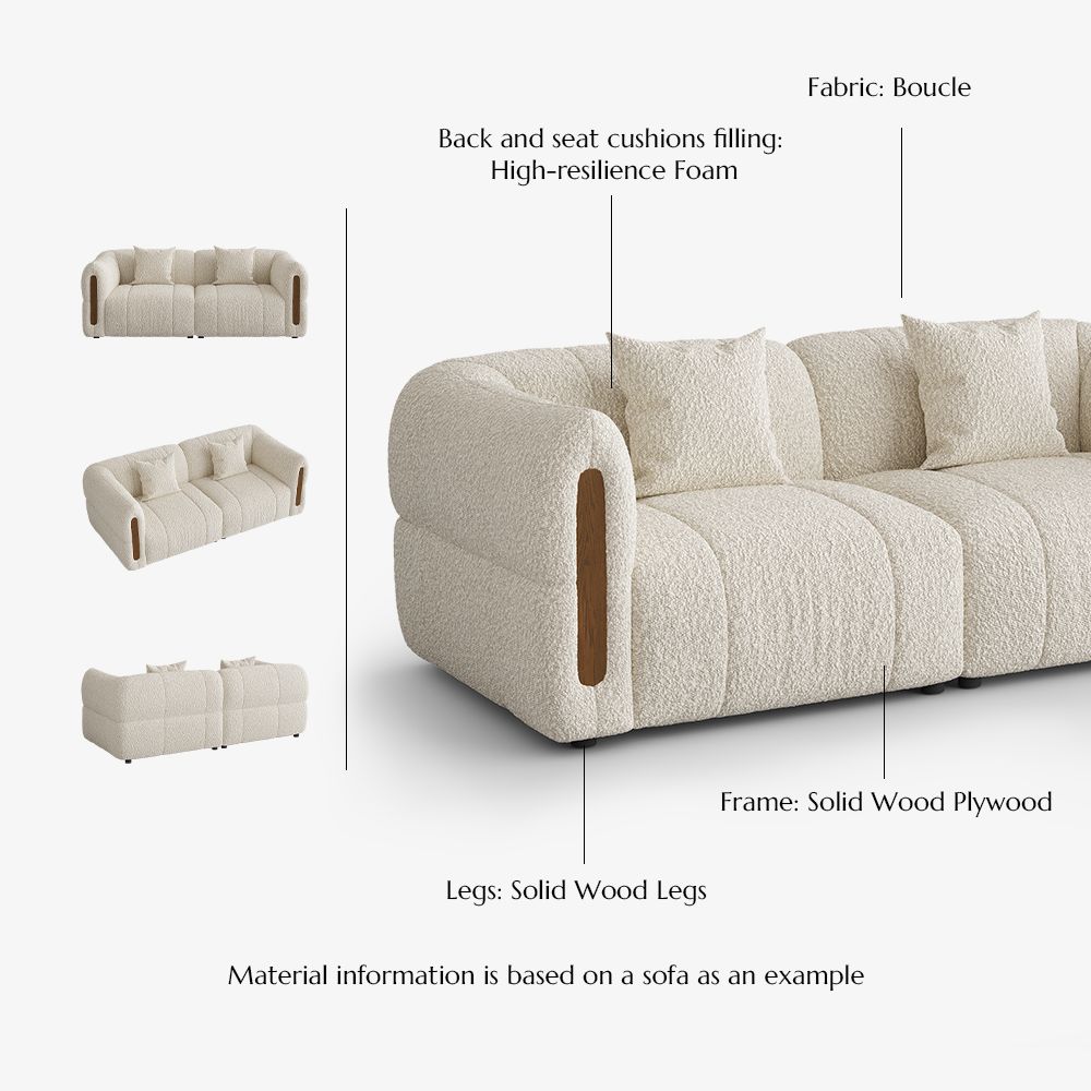 Bedroom Beige Bouclé Modular Sofas