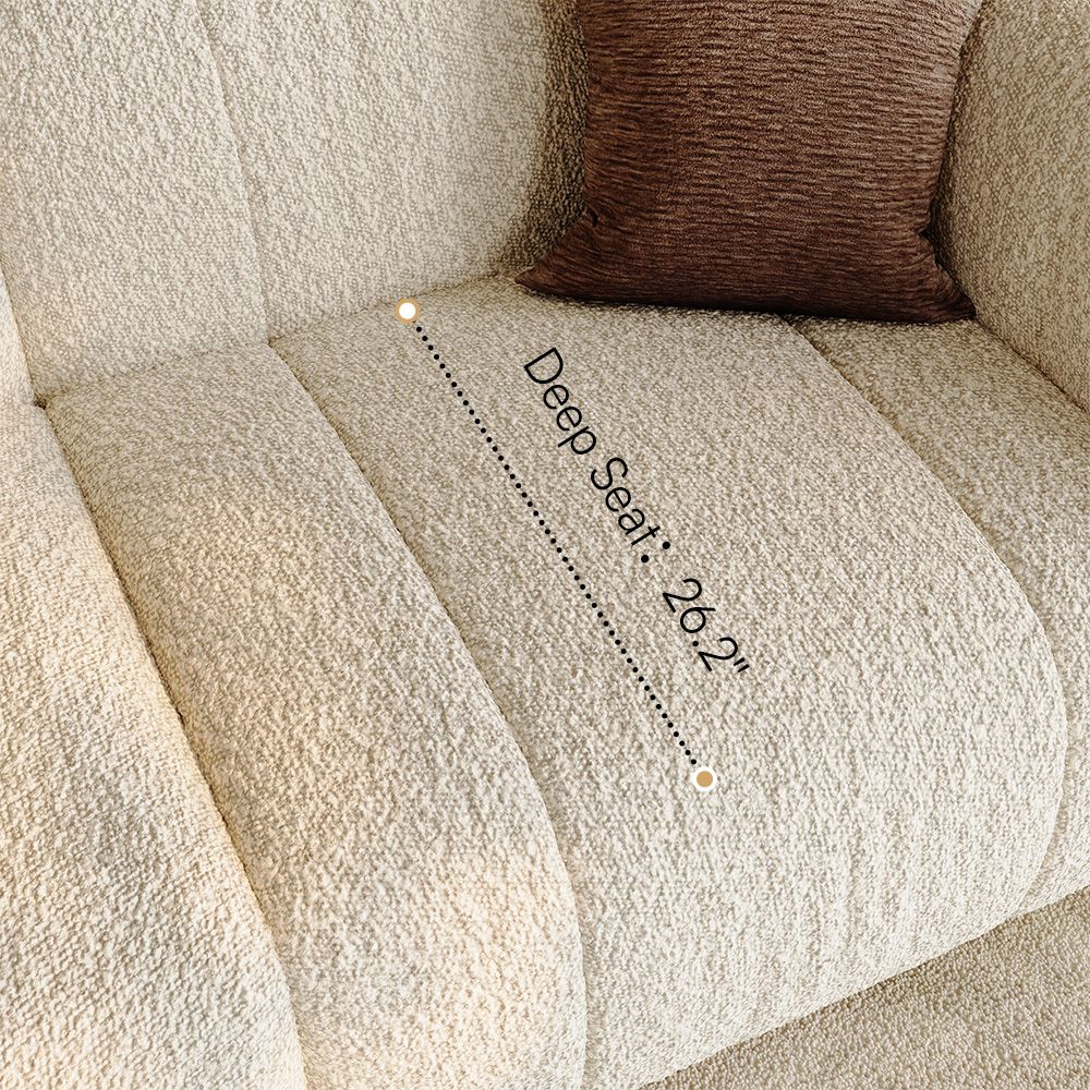 Bedroom Beige Bouclé Modular Sofas