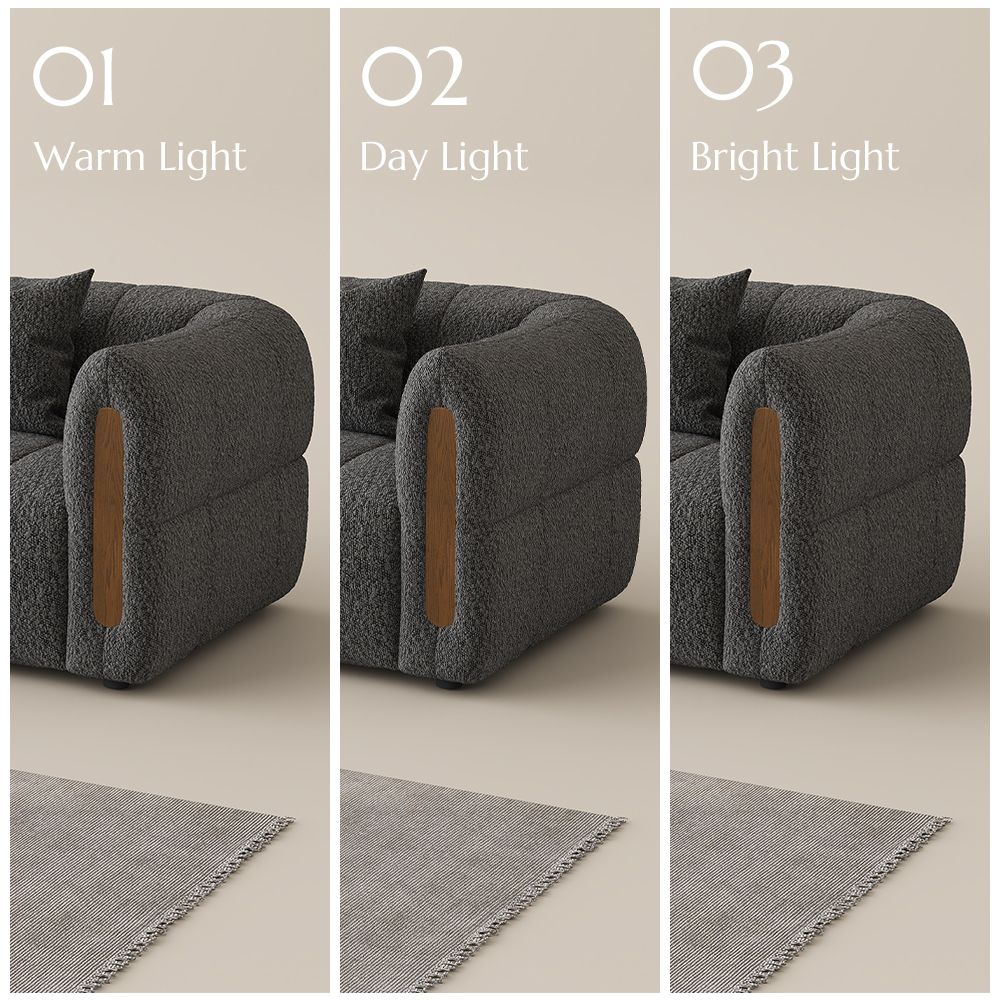 Bedroom Dark Gray Bouclé Modular Sofas