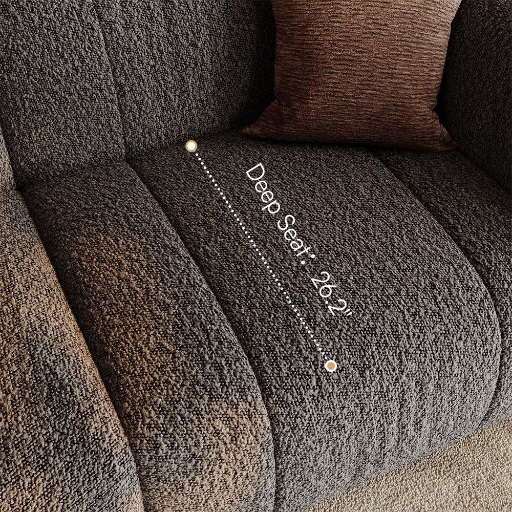 Home Theater Dark Gray Bouclé Modular Sofas