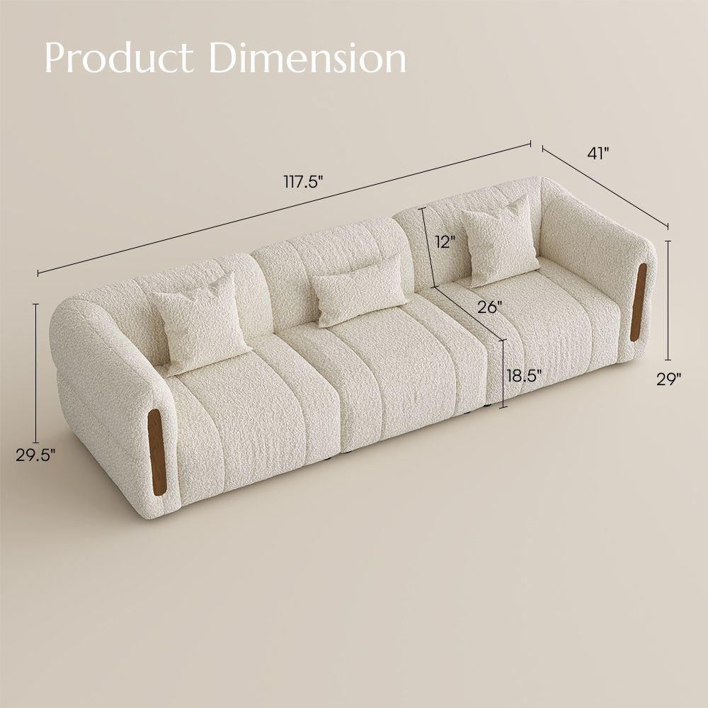 Comfortable Beige Bouclé Modular Sofas