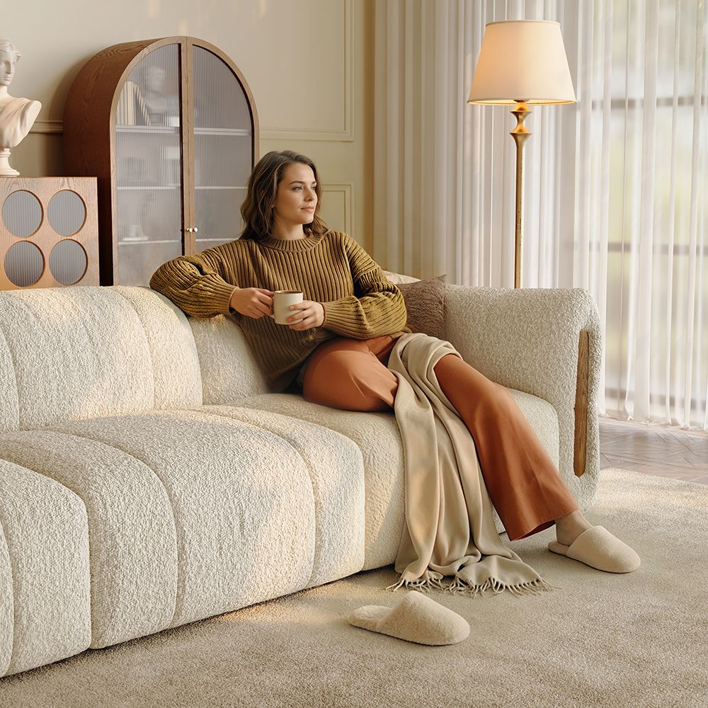 RV Beige Bouclé Modular Sofas