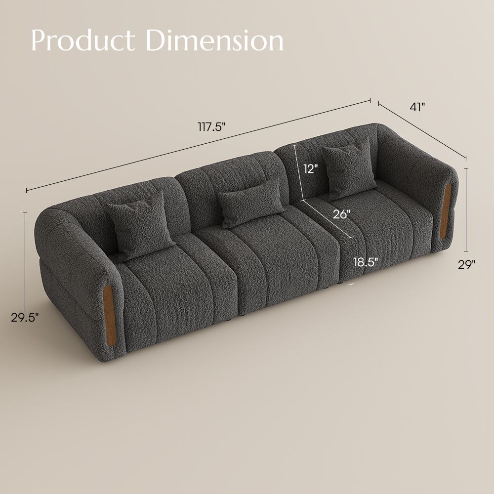 Apartment Dark Gray Bouclé Modular Sofas
