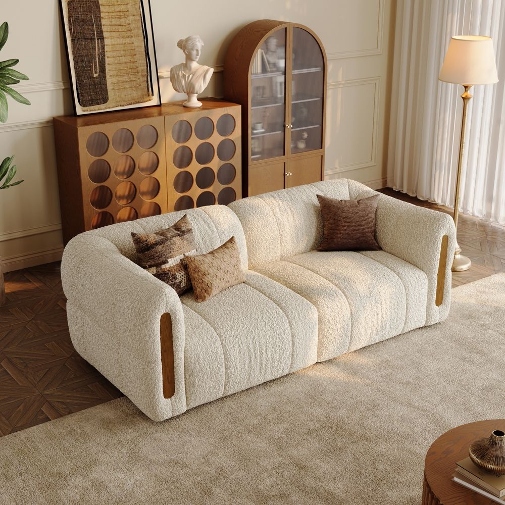 Office Beige Bouclé Modular Sofas
