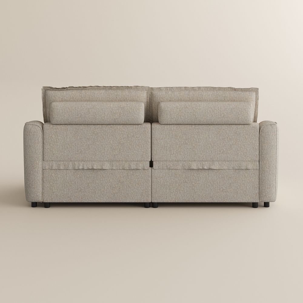 Deep Seat Beige Linen Modular Sofas